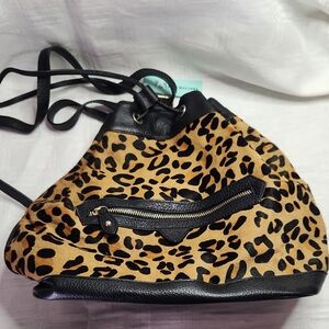 NWT Aqua Madonna Animal Print Backpack Purse